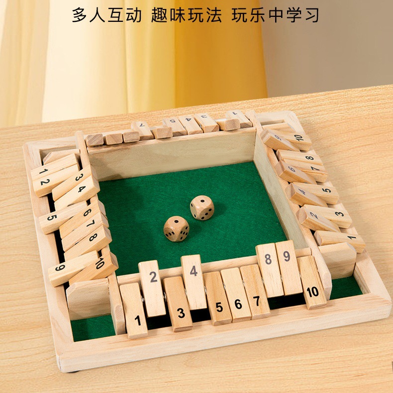 Party Multi-person Interactive Drinking Game Tabletop Chess and Card Game Four-sided Number Flip Game Prop