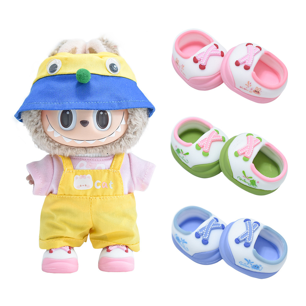10CM Cotton Doll Shoes 17CM Labubu Doll Clothes First Second Third Generation Blind Box Toy Small 6-Point BJD Shoes