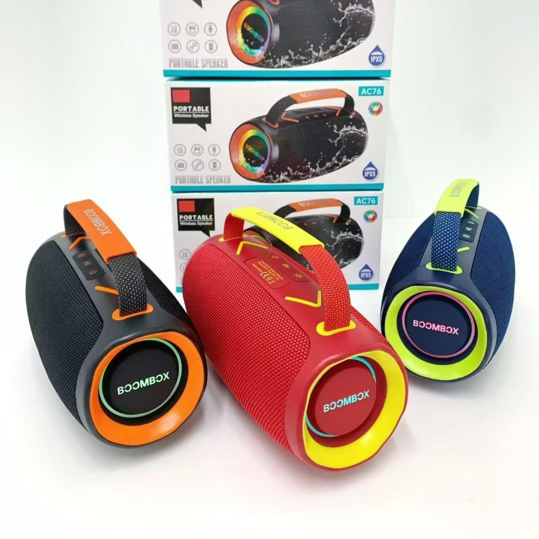 New product AC76 dual speaker portable Bluetooth speaker outdoor 30W high-power subwoofer portable RGB light audio