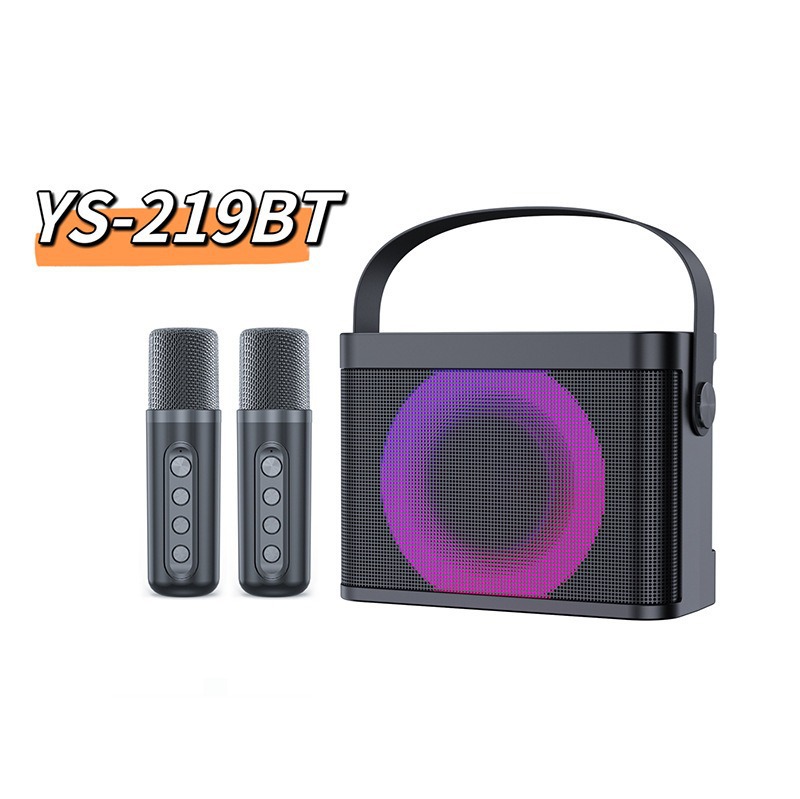 YS-219BT Bluetooth Speaker Outdoor Portable RGB Light Wireless Microphone KTV Home Karaoke