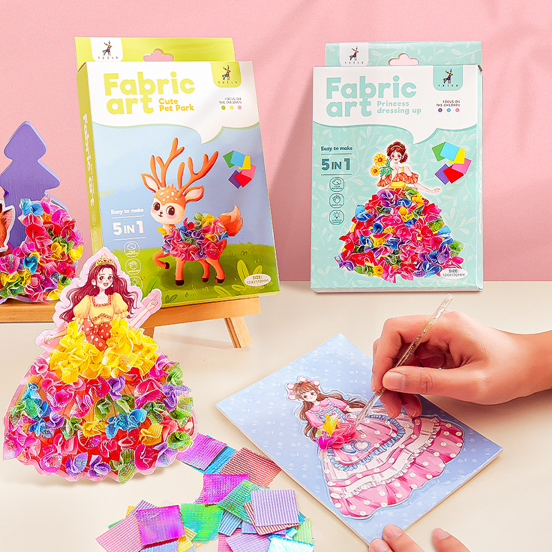 Handmade DIY punch needle girl princess dream punch needle painting handmade material pack children dress-up sticker toy