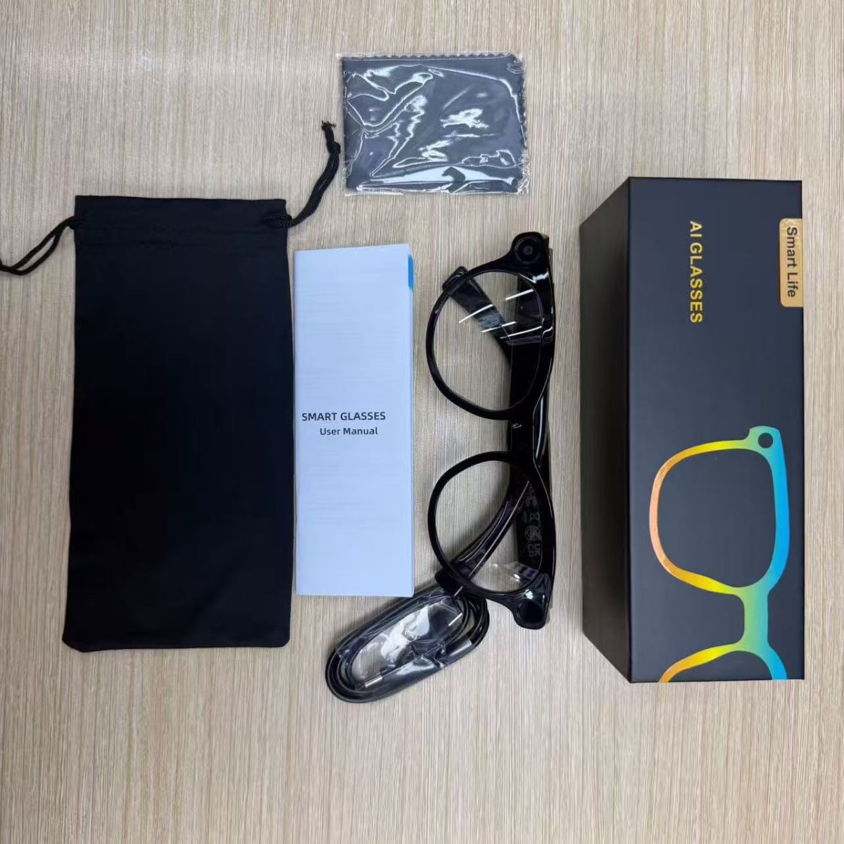 CY05 smart glasses 8 million pixel photo AI real-time translation local storage recording HD live streaming