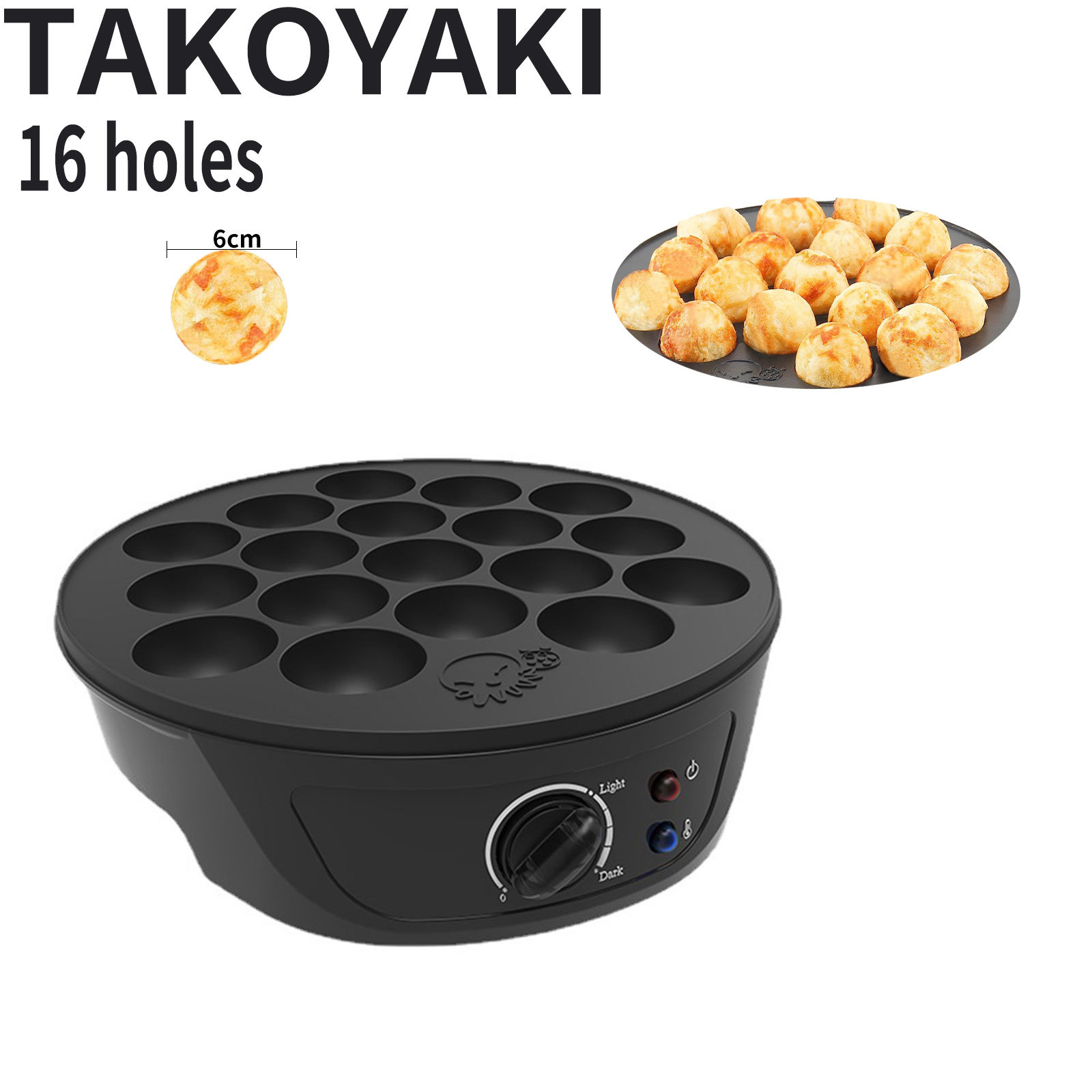 Takoyaki Machine Household Electric Baking Pan Ball Maker Shrimp Ball Maker Egg Puff Machine American Standard