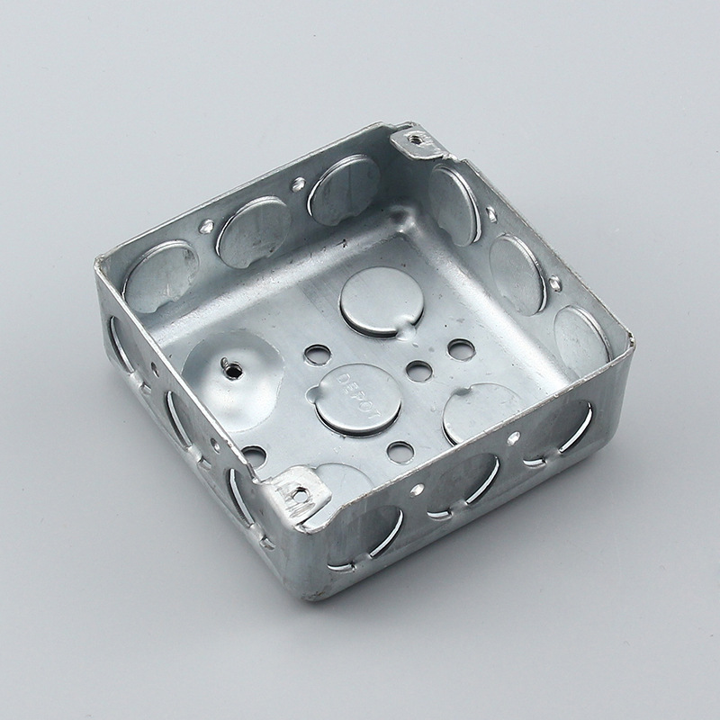 American standard 4*4 square box South America galvanized sheet American junction box, square 4-inch deep 1.5-inch American standard bottom box