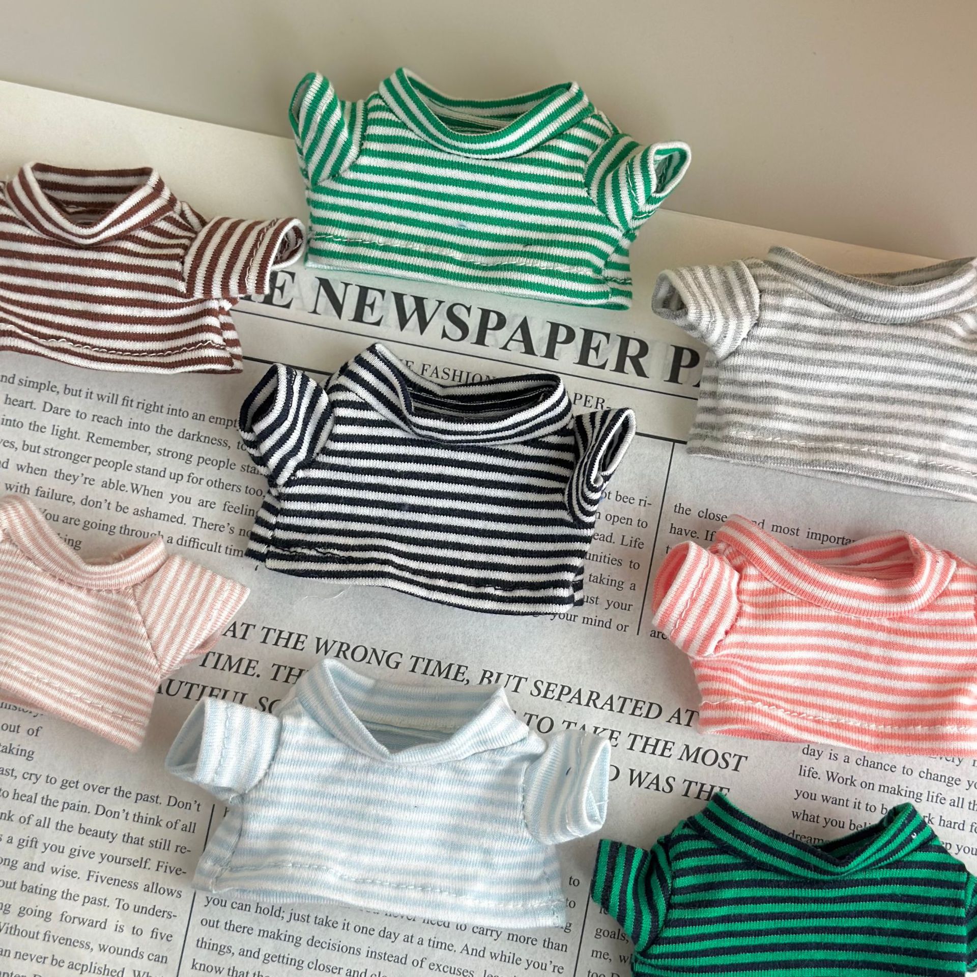 14cm striped T-shirt dog doll clothes top plush toy doll accessories clothes
