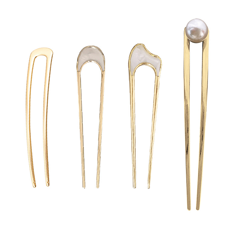 Accessories simple alloy geometric U-shaped hair clip hairpin coil hairpin insertion needle