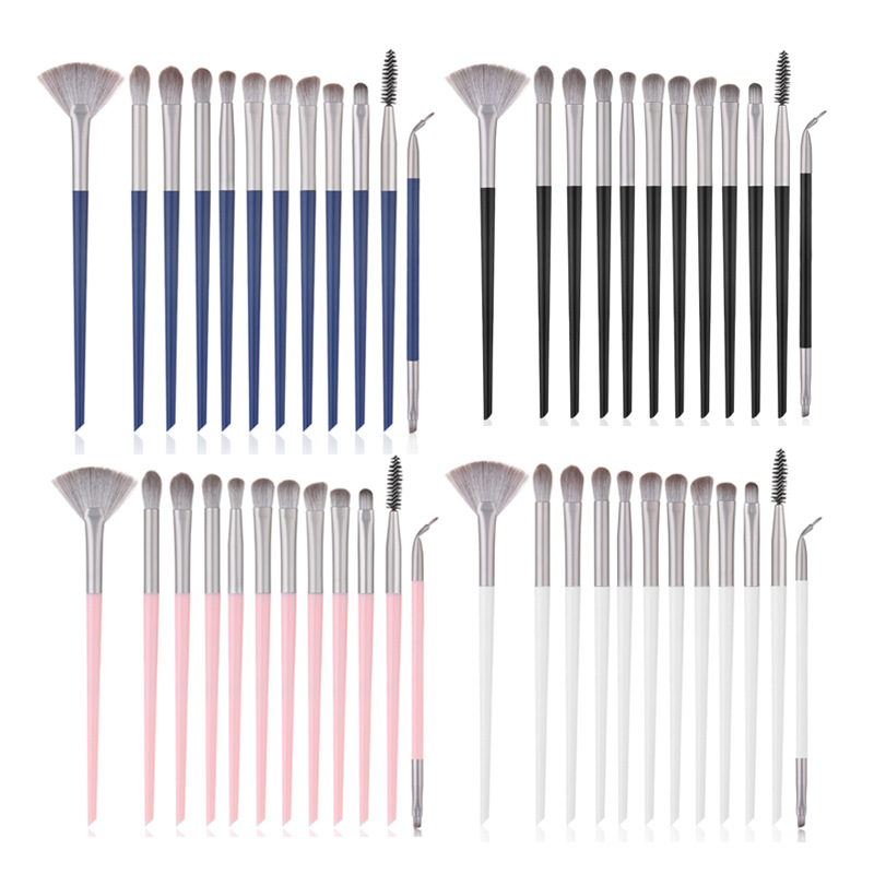 New 12-piece plastic handle eyeshadow makeup brush set multi-function full set eye makeup tool special offer