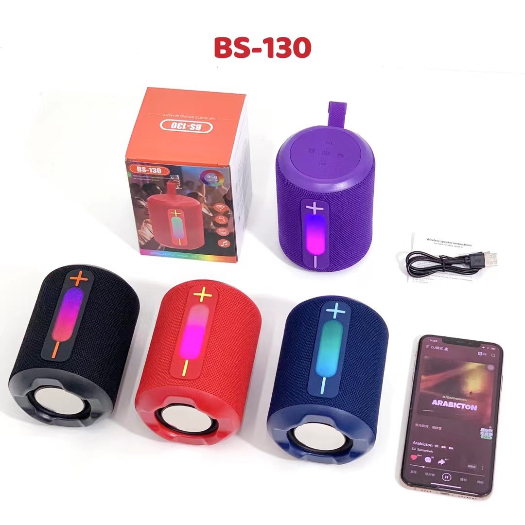 New product BS-130 portable RGB light wireless Bluetooth audio desktop mini portable card gift speaker