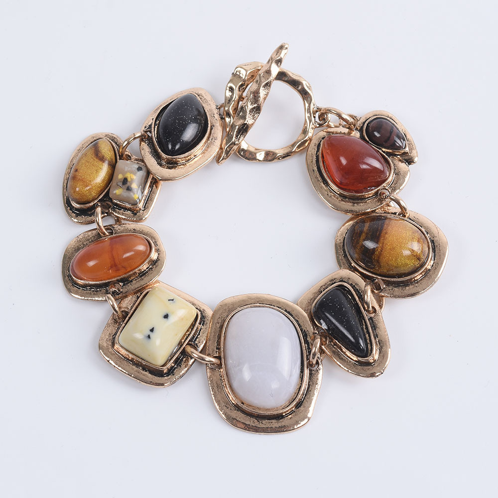 Big brand za bracelet geometric metal stone bangle bracelet