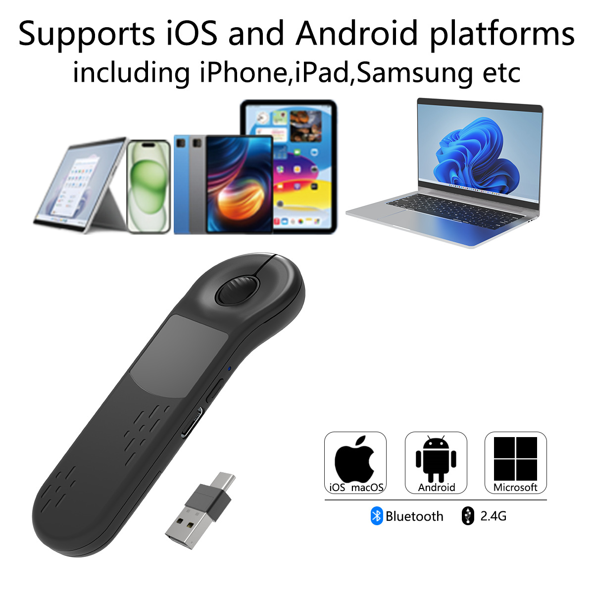Wireless Bluetooth mouse remote control TikTok short video PPT page turner controller universal for computer phone tablet