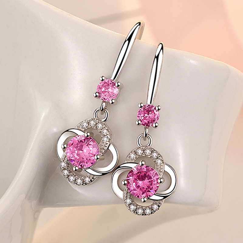 Earrings, four-leaf clover earrings for women, long earrings, simple earrings