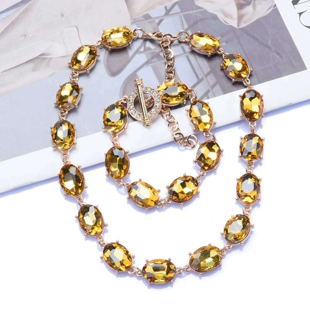 Super Flash Rhinestone Decorative Necklace Women Crystal Short Collarbone Chain Necklace Women Accessories