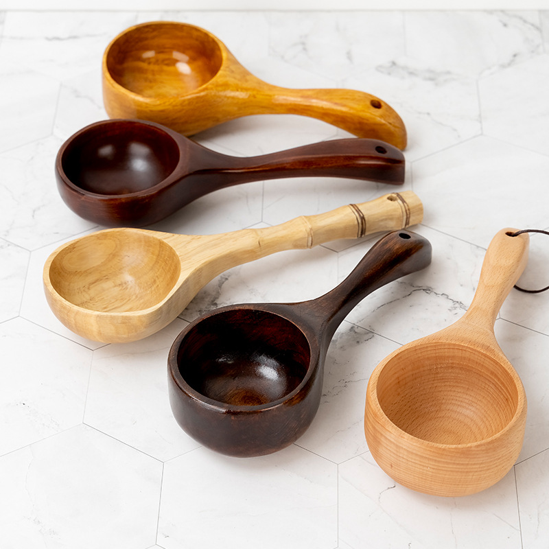 Rice Noodle Spoon Rice Noodle Pickle Scoop Whole Wood Large Water Scoop Wooden Scoop Home Rice Scoop Logo