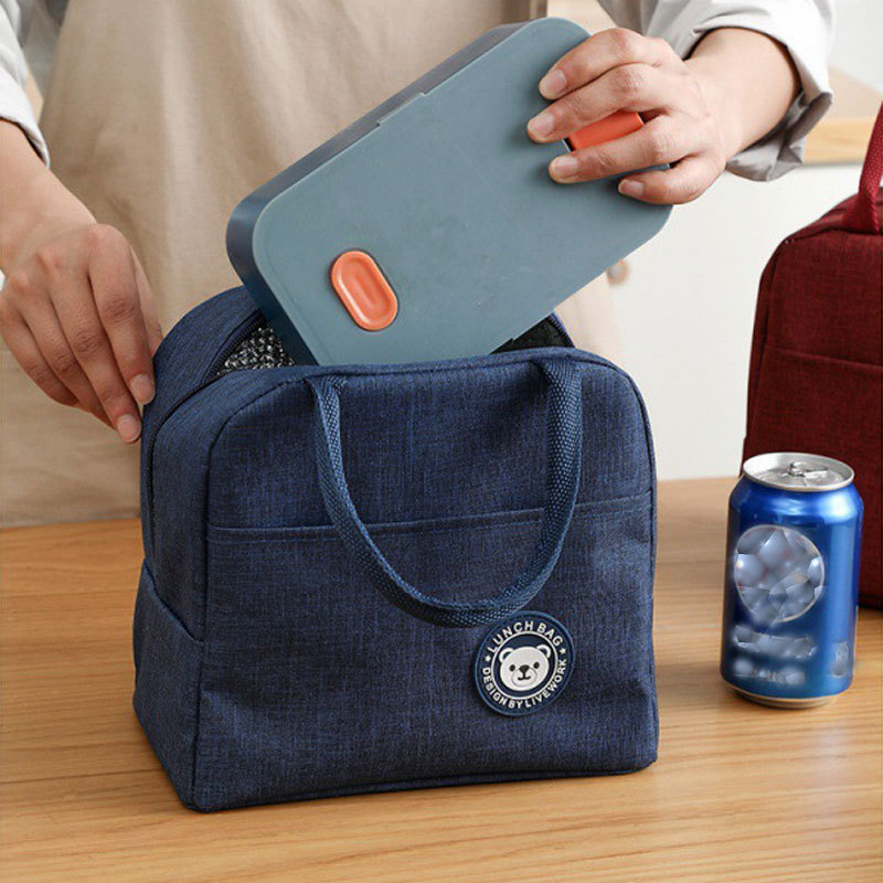 Cationic Insulated Lunch Bag, Thickened Thermal Bag for Outdoor Picnic, Student Lunch Bag, Handheld Lunch Box Bag, Portable