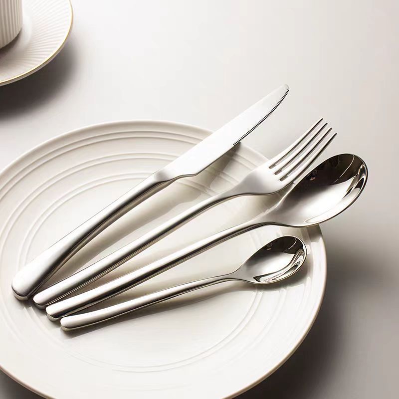 304 stainless steel tableware moonlight knife fork spoon, thickened spoon, steak knife, hotel restaurant Western tableware
