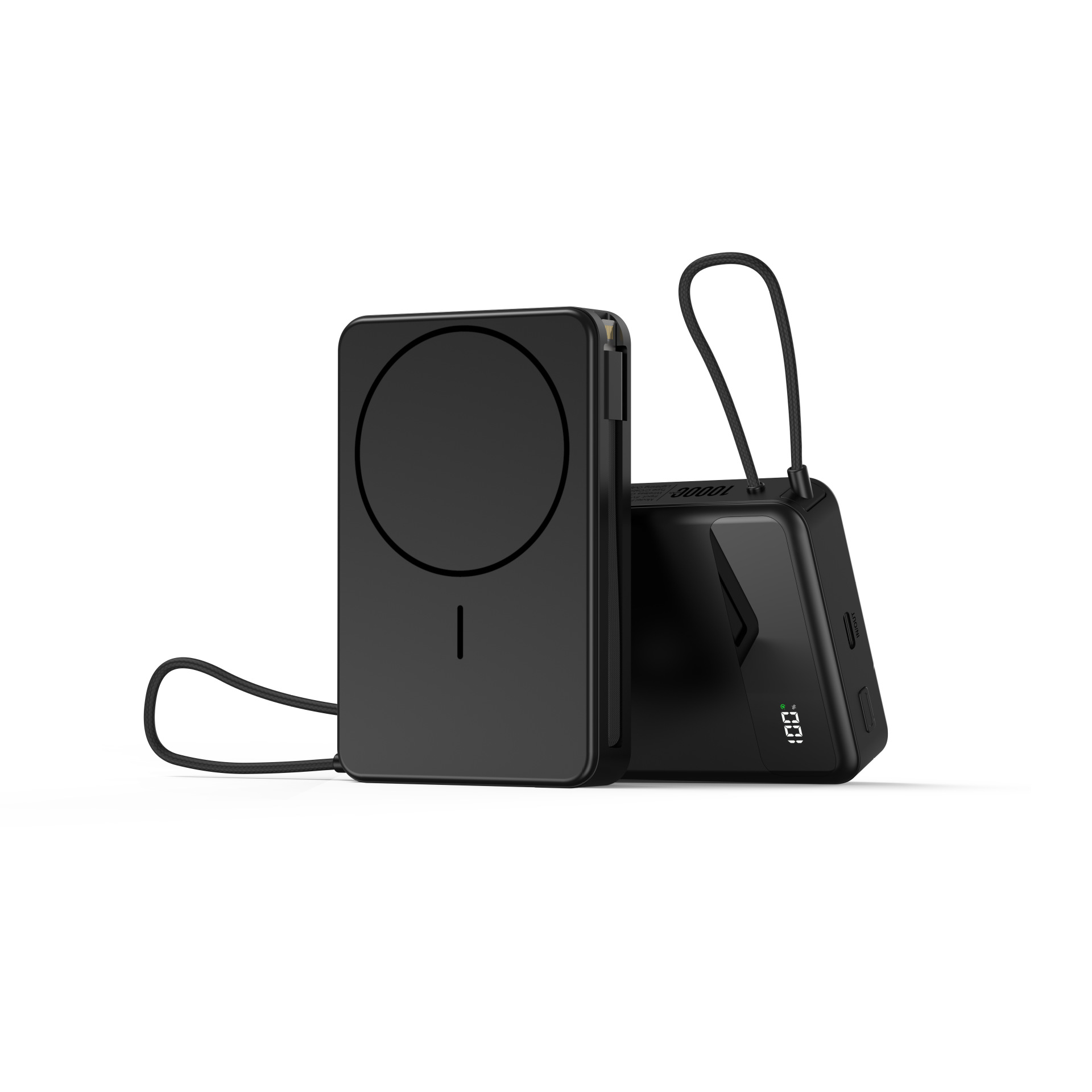 Cracked version 15W with cable Lightning magnetic power bank with digital display 10000mAh wireless fast charging power bank
