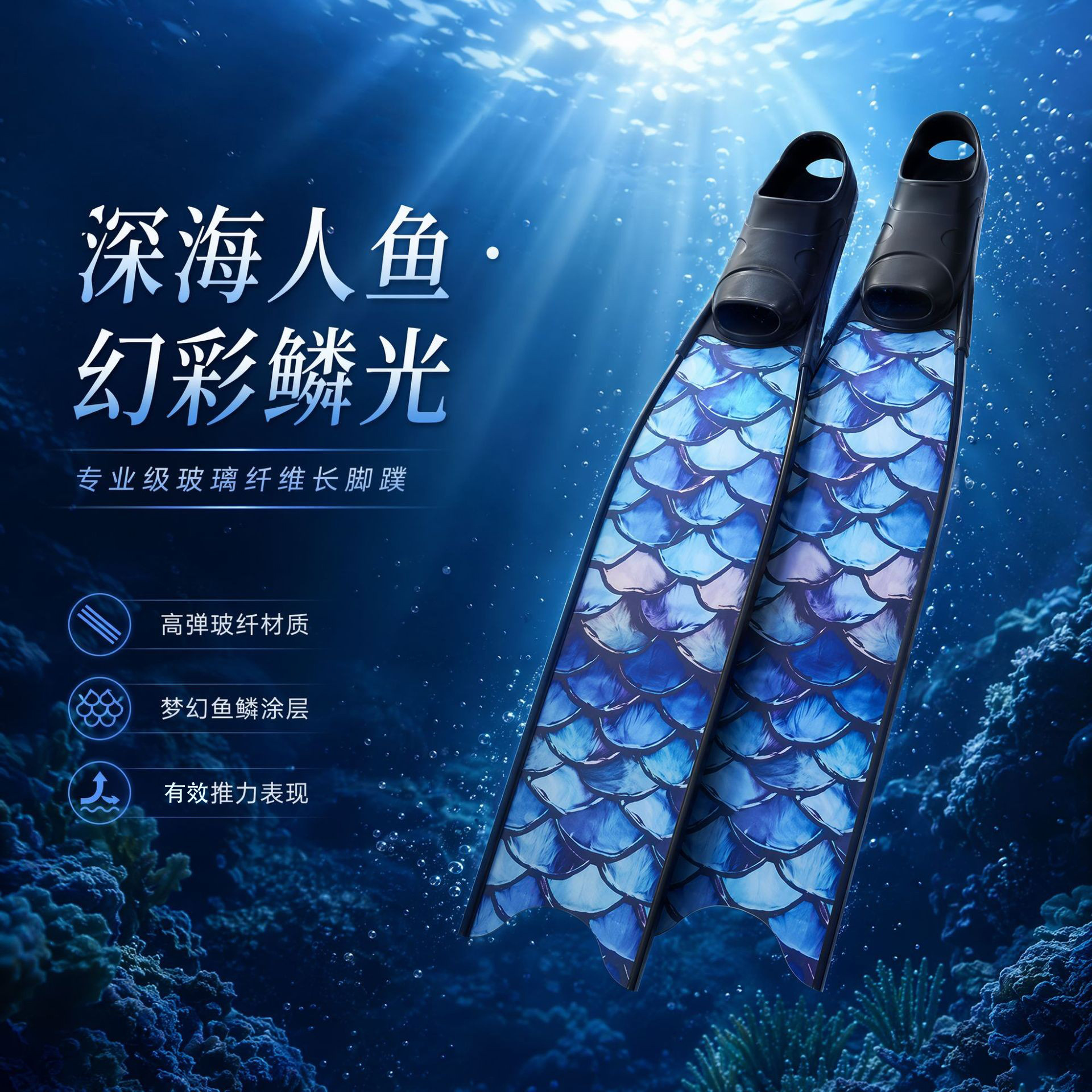 Free diving fin sticker Leaderf C4 V3 scuba fin pattern sticker logo diving equipment