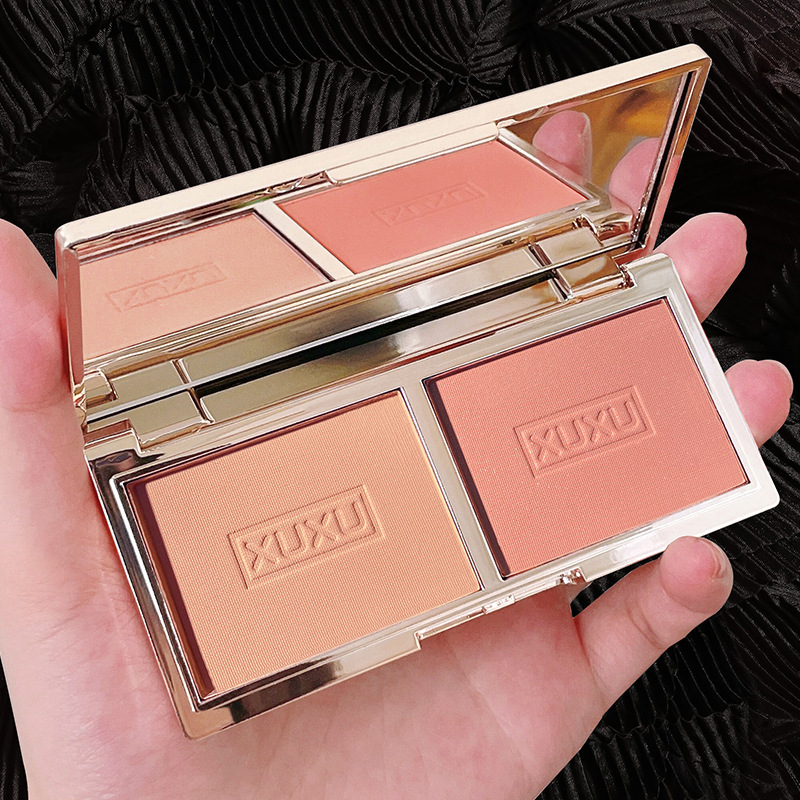 XUXU Flower Fairy Two-Color Blush Matte Natural Contour Rouge Sunburn Look 2022 New Blush Palette