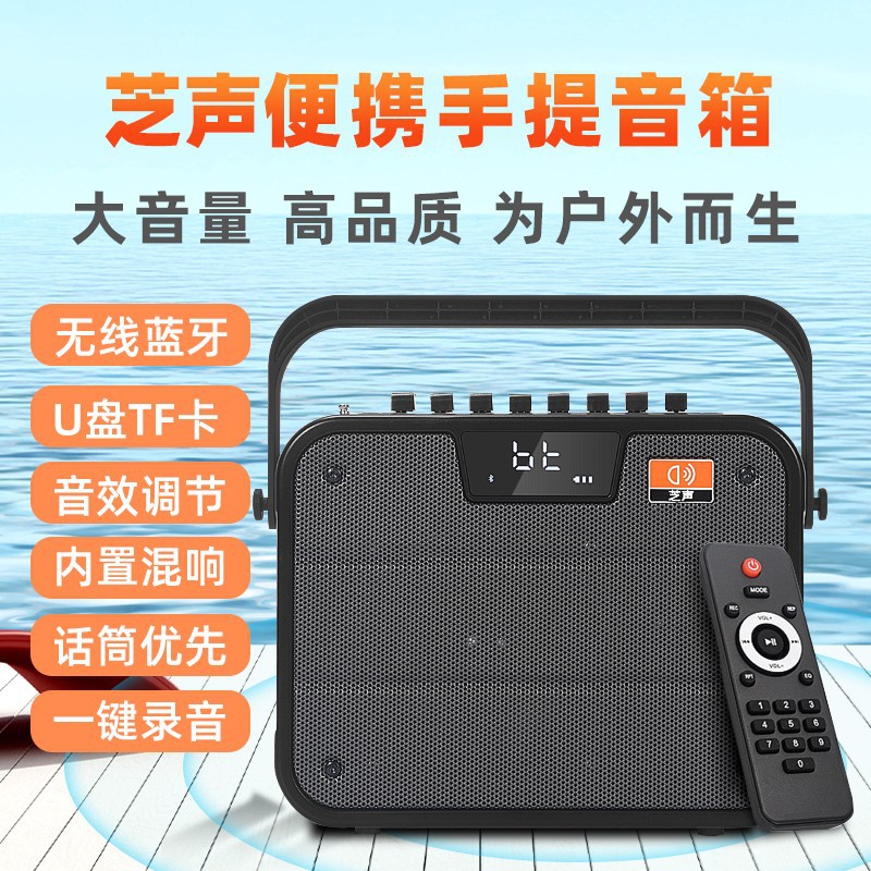 Zhisheng Bluetooth Speaker Square Dance Audio Outdoor K Song Portable Handheld Sound Card KTV Live All-in-One