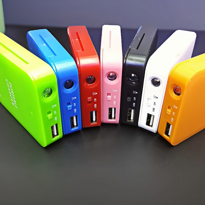 Backup 4AA flip cover with switch battery box USB interface charger 5号 dry battery with light charging bank