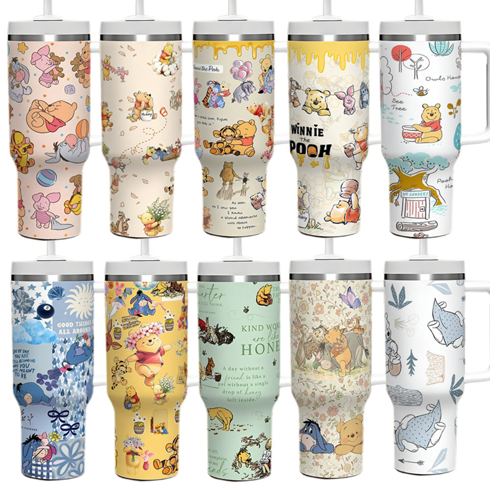 New printed bear 40oz second generation handle car cup thermal Winnie large capacity ice霸 cup 3D printing