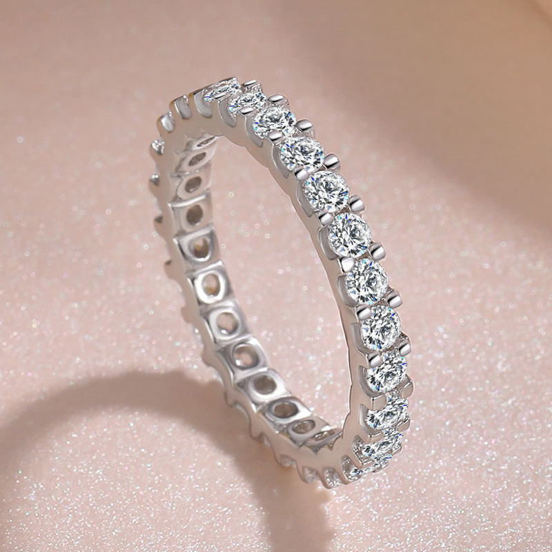 JZ326 Women's platinum-plated ring group set full circle simulated diamond Paris goddess diamond ring
