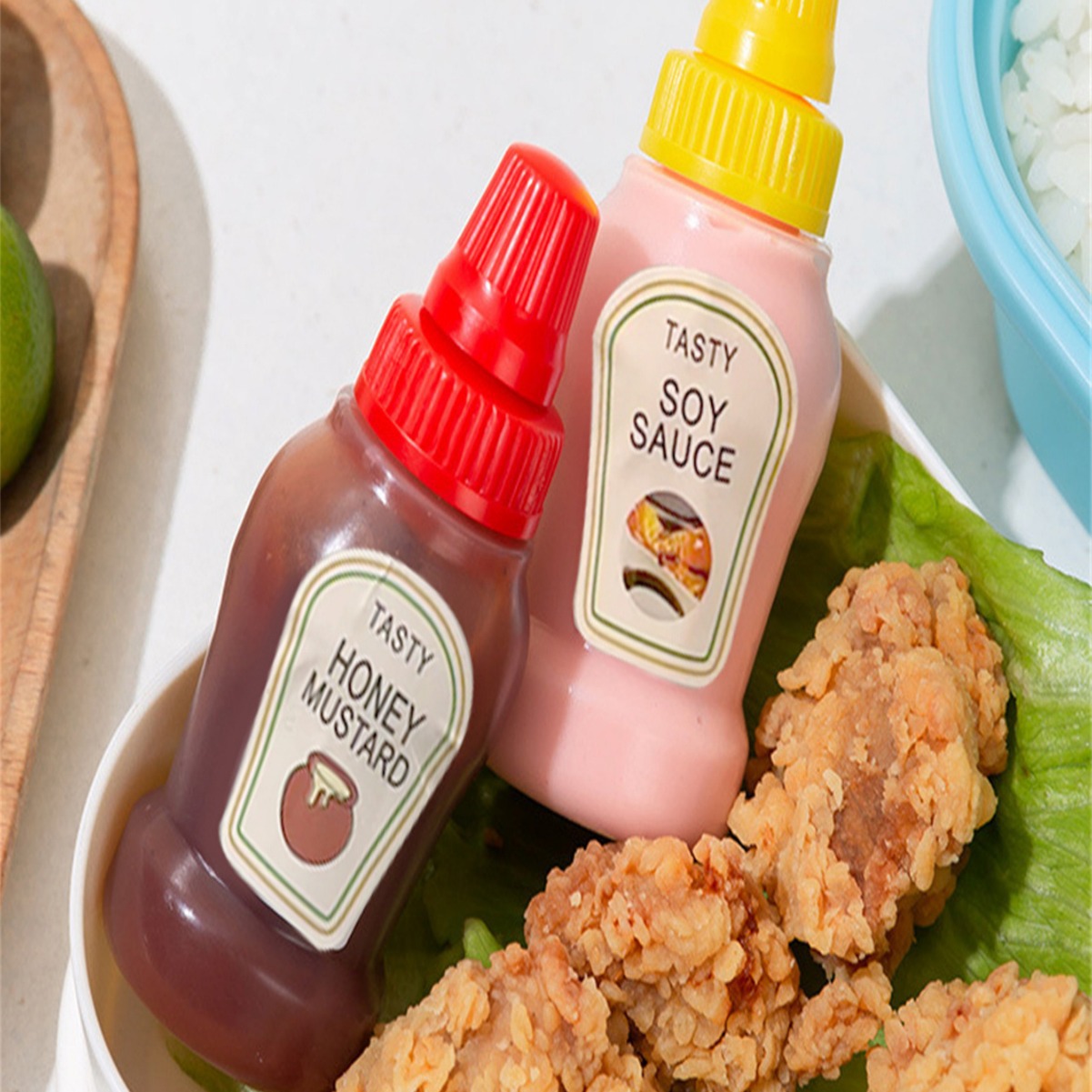 Mini portable sauce bottle bento salad dressing ketchup split bottle plastic seasoning squeeze bottle