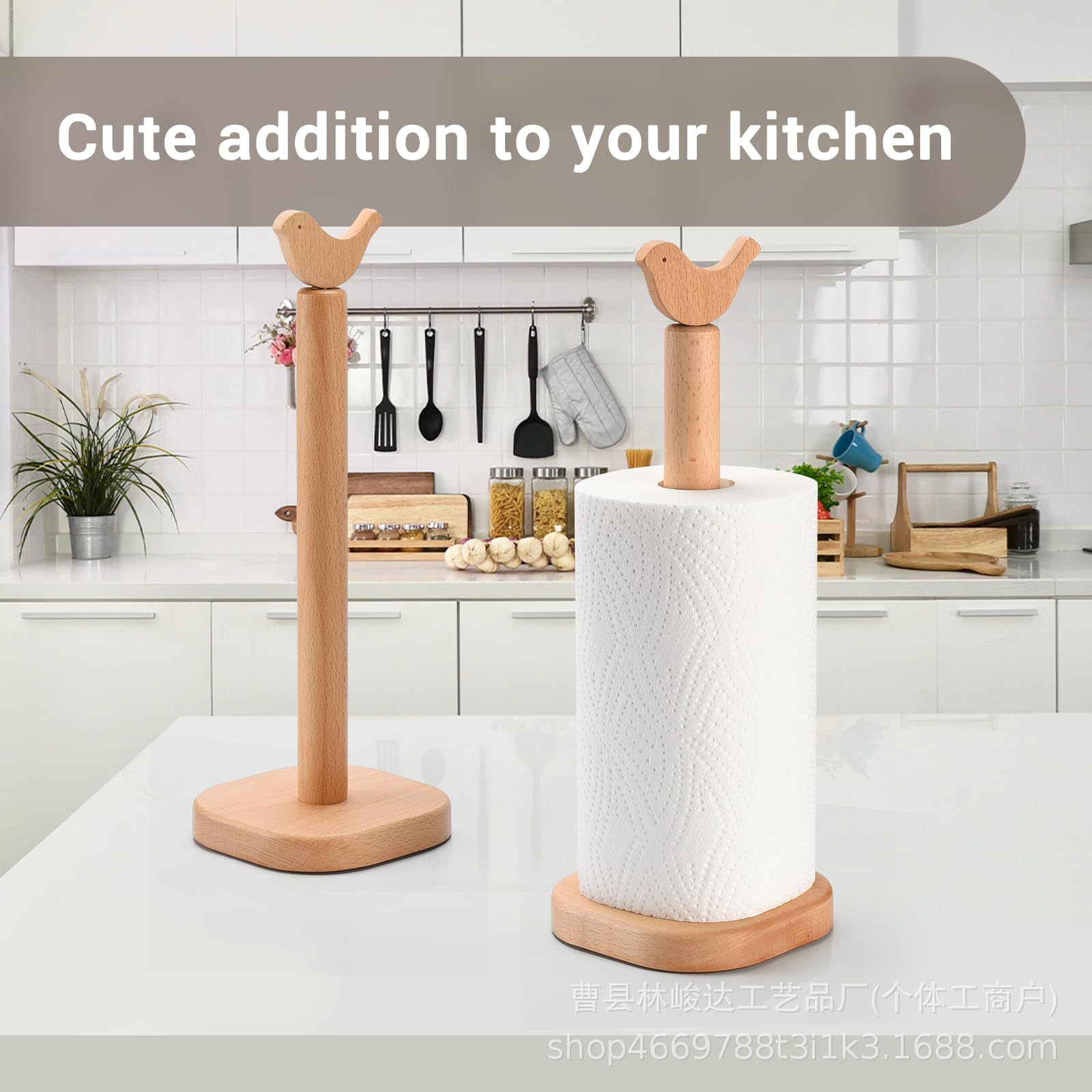 New kitchen paper towel storage rack, wooden desktop cartoon lazy towel holder, makeup table hair tie organizer