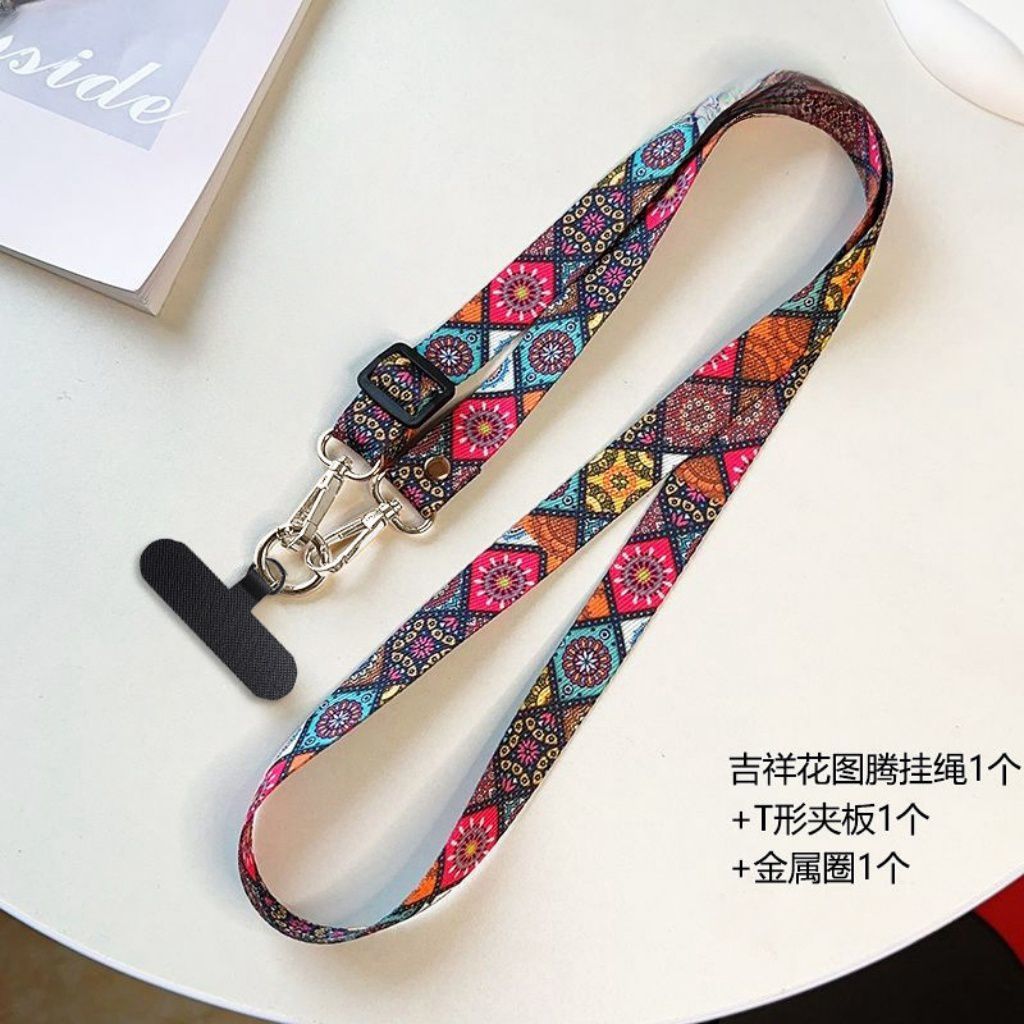 Ethnic Style Phone Lanyard Adjustable Phone Strap Crossbody Neck Strap Simple Backpack Strap