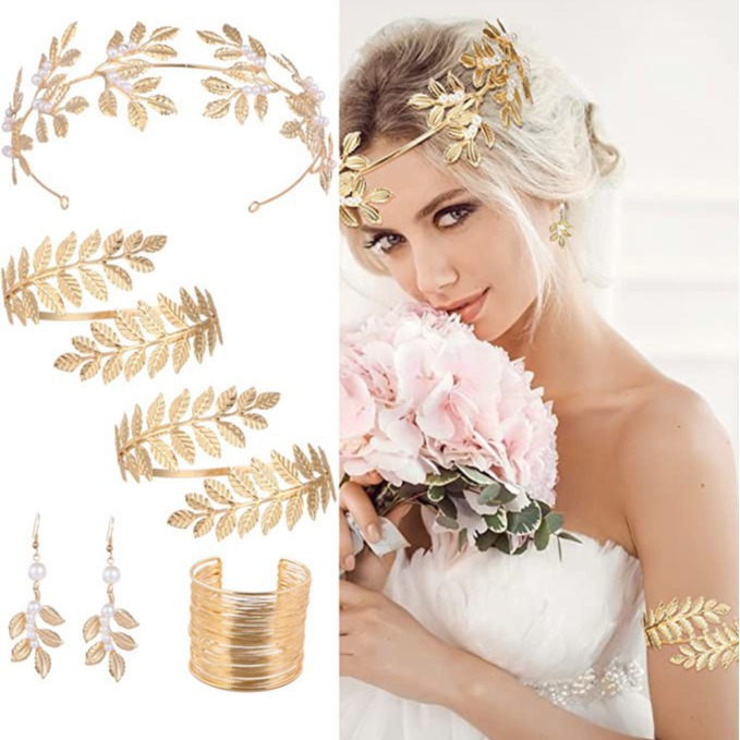 New Hair Accessory Gold Leaf Pearl Headband Accessory