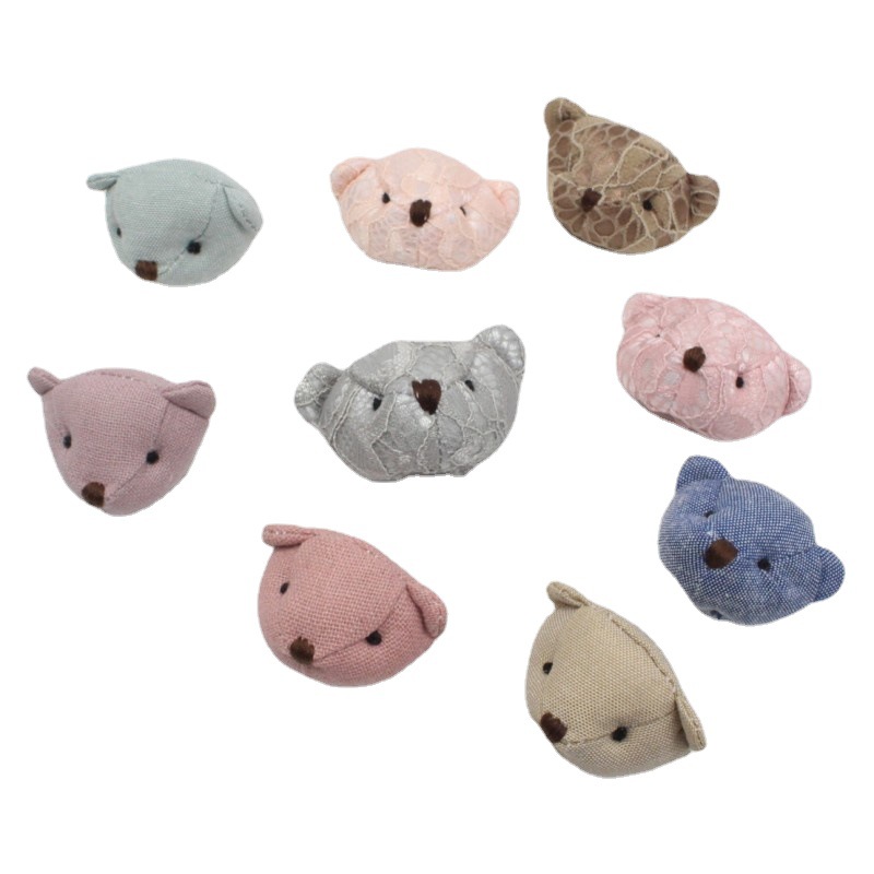 Lace Teddy Bear Head Plush Cartoon Fabric Bear Hair Accessory Hair Tie Clothes Shoes Hat Accessories Doll