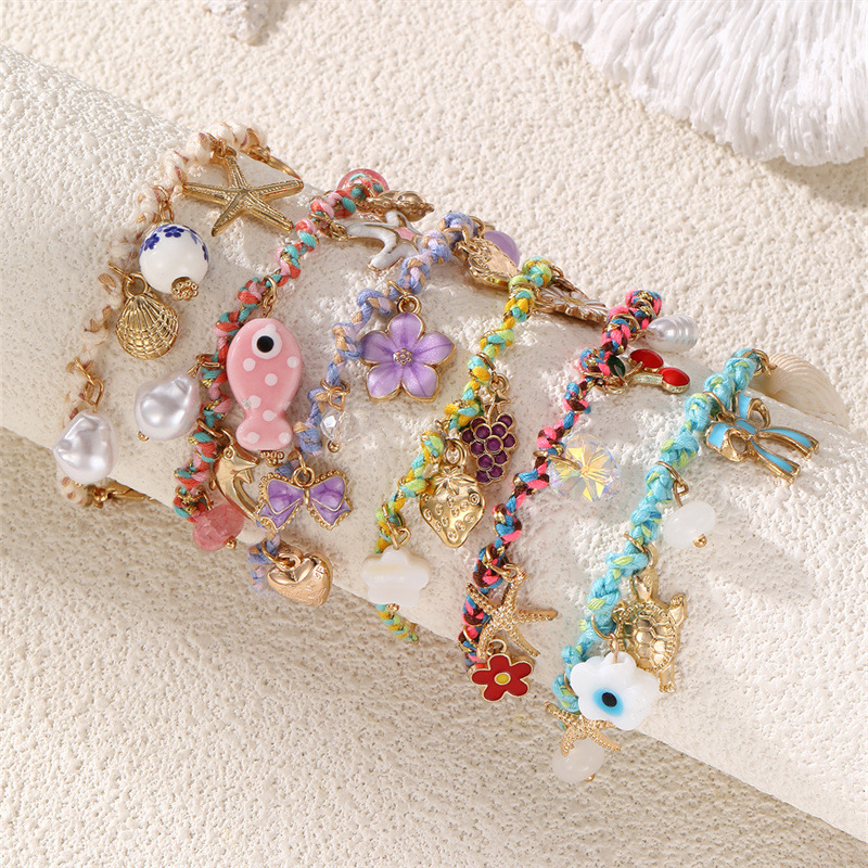 BZ2204 Seaside Shell Starfish Gravel Bracelet Gift Giving Fresh Lobster Clasp Women's Hand Accessory