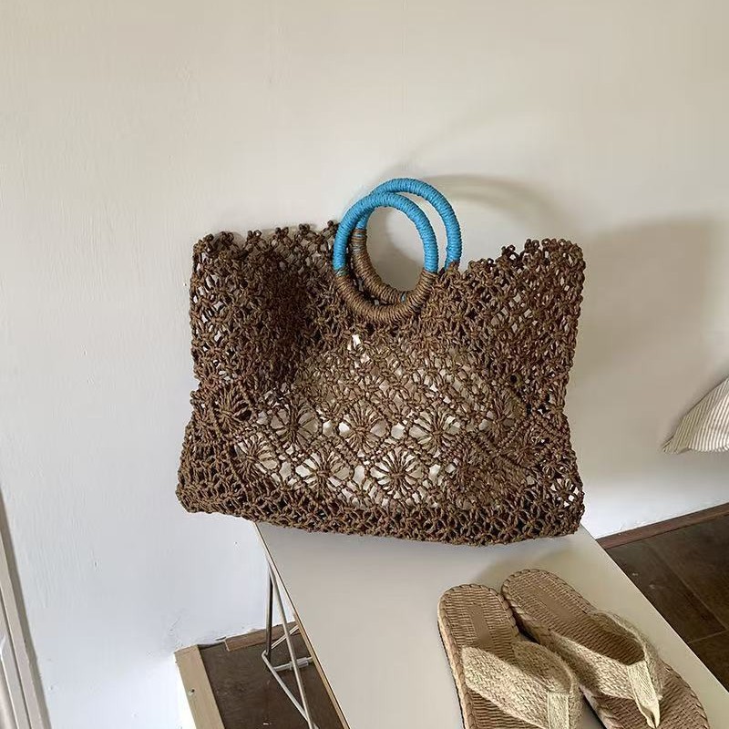 New niche straw woven hollow-out hand-woven bag summer handbag beach women