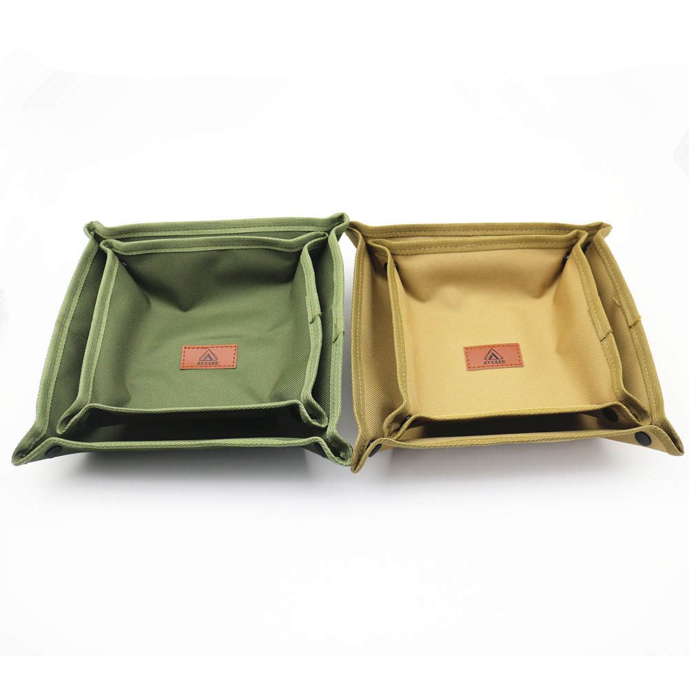 AYXSEE Outdoor Camping Storage Tray Portable Foldable Square Box Home Travel Camping Miscellaneous Storage Tray