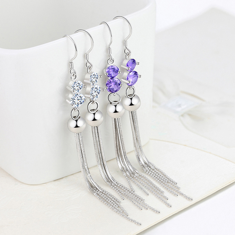 Starlight long tassel earrings, earrings for women with round faces