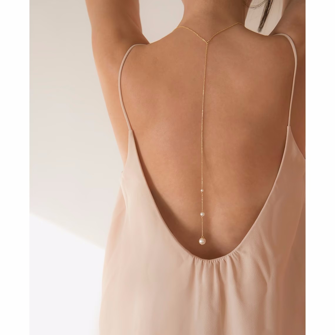 New Pearl Back Chain Simple Imitation Pearl Body Chain Y Necklace Jewelry Women