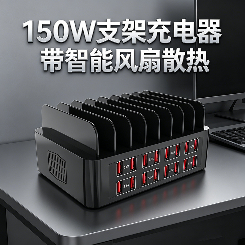 150W High Power Mobile Phone Storage Stand Charger Product USB Multi-Port Charger