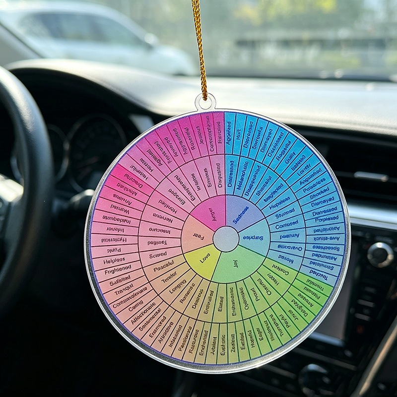 Double-sided Acrylic Emotion Wheel Pendant Expression Dial Car Hanging Bag Hanging Dual-purpose Decoration