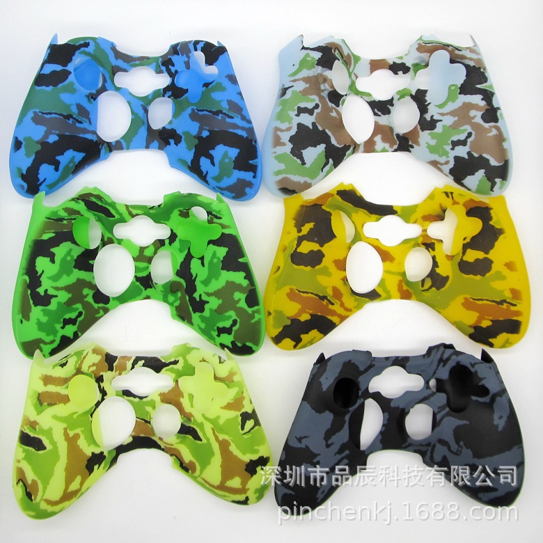 Compatible with xbox360 game controller silicone case 360 wired wireless new camouflage dust cover water print protective case
