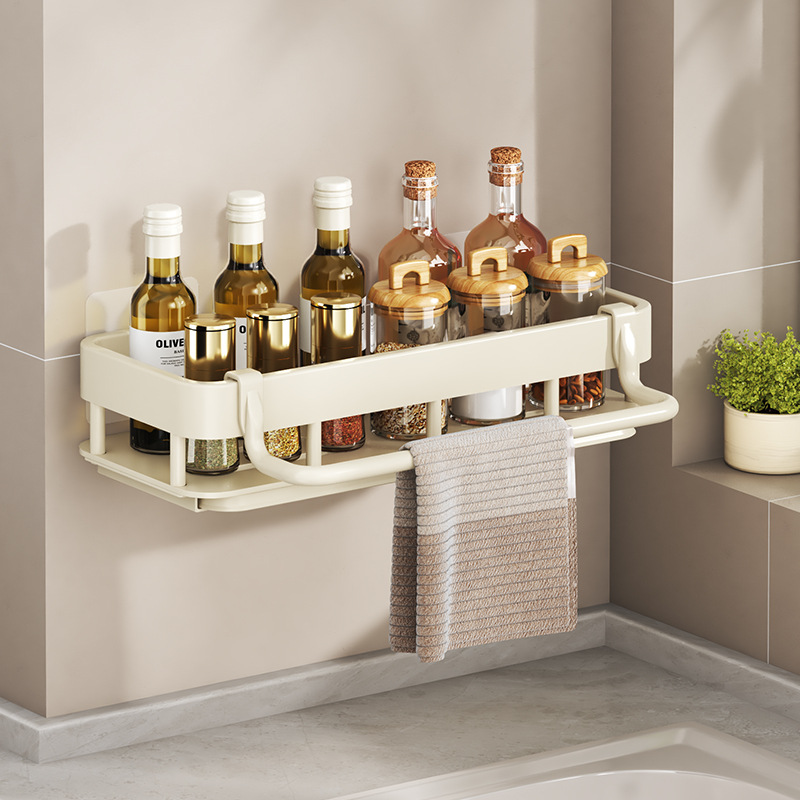 Dishcloth rack kitchen storage rack no-drilling storage rack wall-mounted seasoning rack household drain basket sink