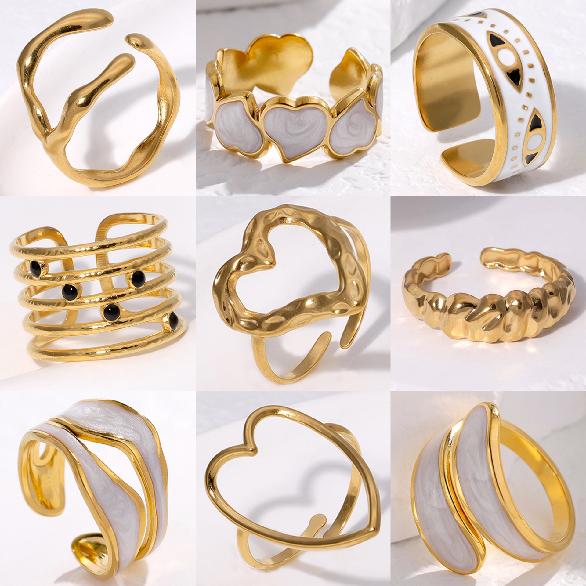 Titanium steel ring open finger ring drip oil simple stainless steel ring