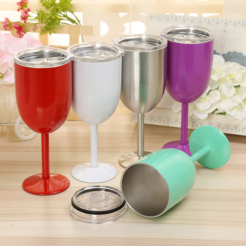 304 stainless steel goblet wine glass double-layer vacuum insulated champagne cocktail cup