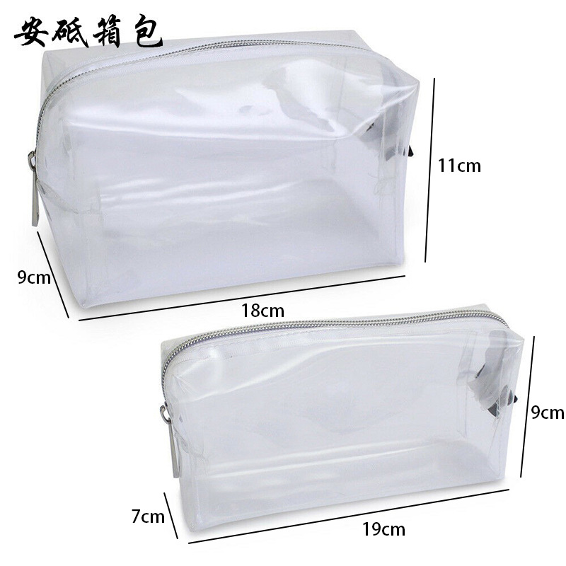 New Transparent Handheld Cosmetic Bag Cosmetic Storage Bag Large Capacity Pencil Case Pencil Bag Waterproof Portable