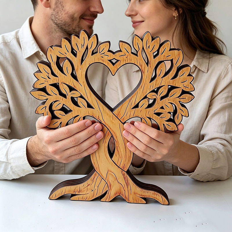 New Anniversary Gift Wooden Ornament Wedding Decoration Anniversary Couple Gift Wooden Ornament