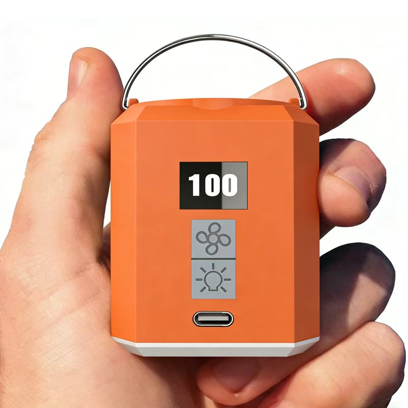 Outdoor camping inflatable pump, portable and compact, high-power air pump, camping lighting multifunctional air pump cylinder