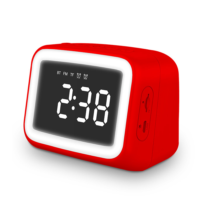 Bluetooth speaker mini mirror clock night light card playback FM gift speaker