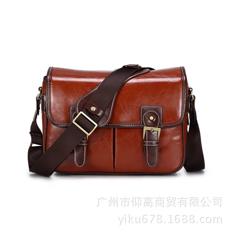 Single shoulder bag faux leather DSLR camera bag for Nikon Canon cameras with inner padding anti-drop