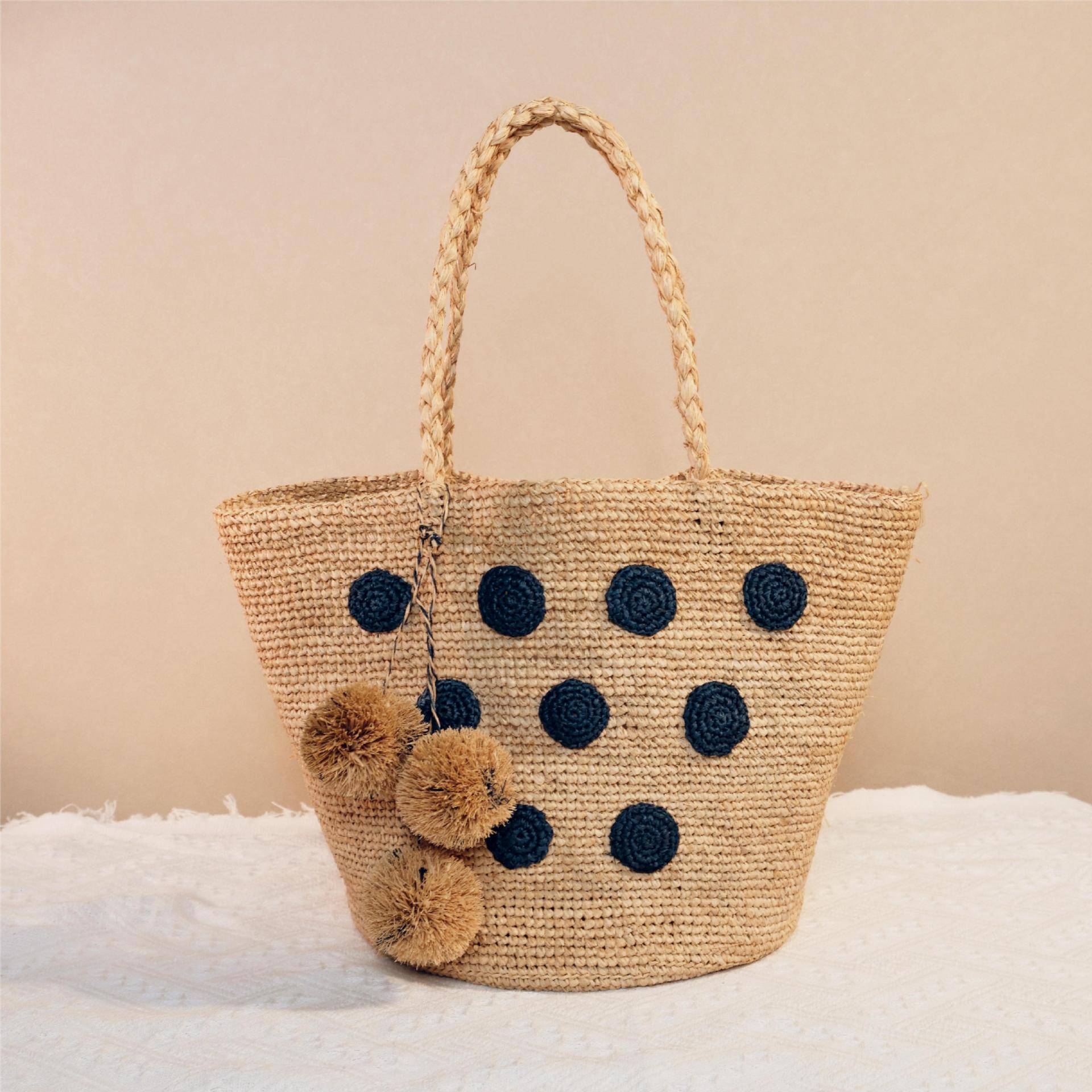 Raffia Bag New Single Shoulder Straw Bag Handwoven Bag Women's Tote Bag Vacation Beach Bag Women's Bag