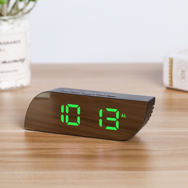 Smart bedside clock with mirror LED screen digital electronic clock temperature clock alarm clock