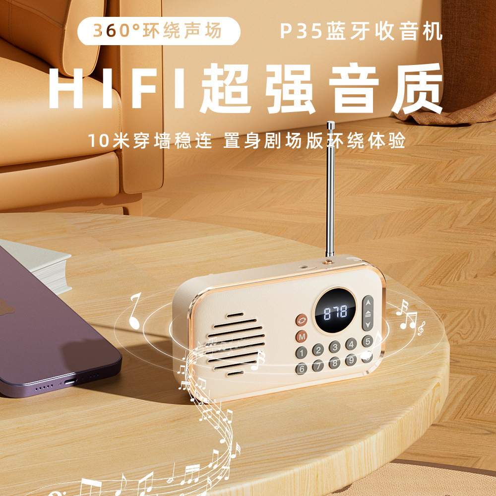 New Elderly Radio Walkman Bluetooth Speaker Portable Music Player Card Insert U Disk Audio